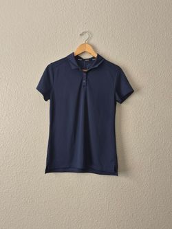 Nike Golf Dri-Fit Polo Shirt Womens Medium M Navy Blue Short Sleeve Athletic EUC