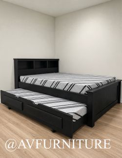 Full Bed w Twin Trundle and 2 Foam Mattresses