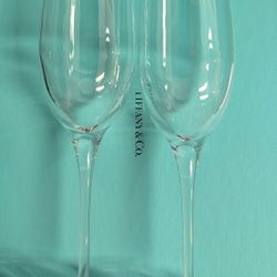 Tiffany & Co Champagne Flutes/Wine Glasses - set of 2 (New) 