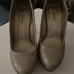Call It Spring Gold Platform Heels Size 7