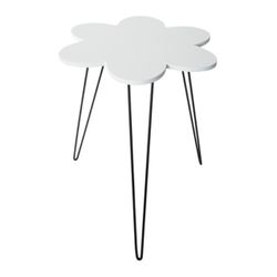 Flower mini table- white- assembled 