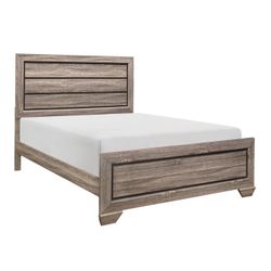 WEATHERED NATURAL FINISH-QUEEN-SIZE-BED-FRAME-CAMA