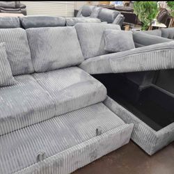 Corduroy Sofa Sleeper With Storage 