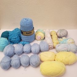 Andino Blue,  and Yellow Yarn