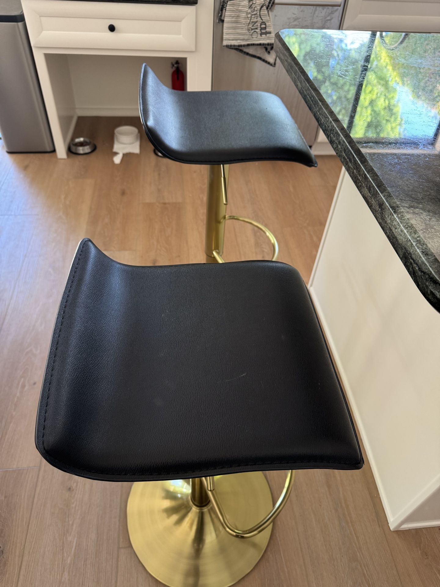 Gold Black Swivel Stools