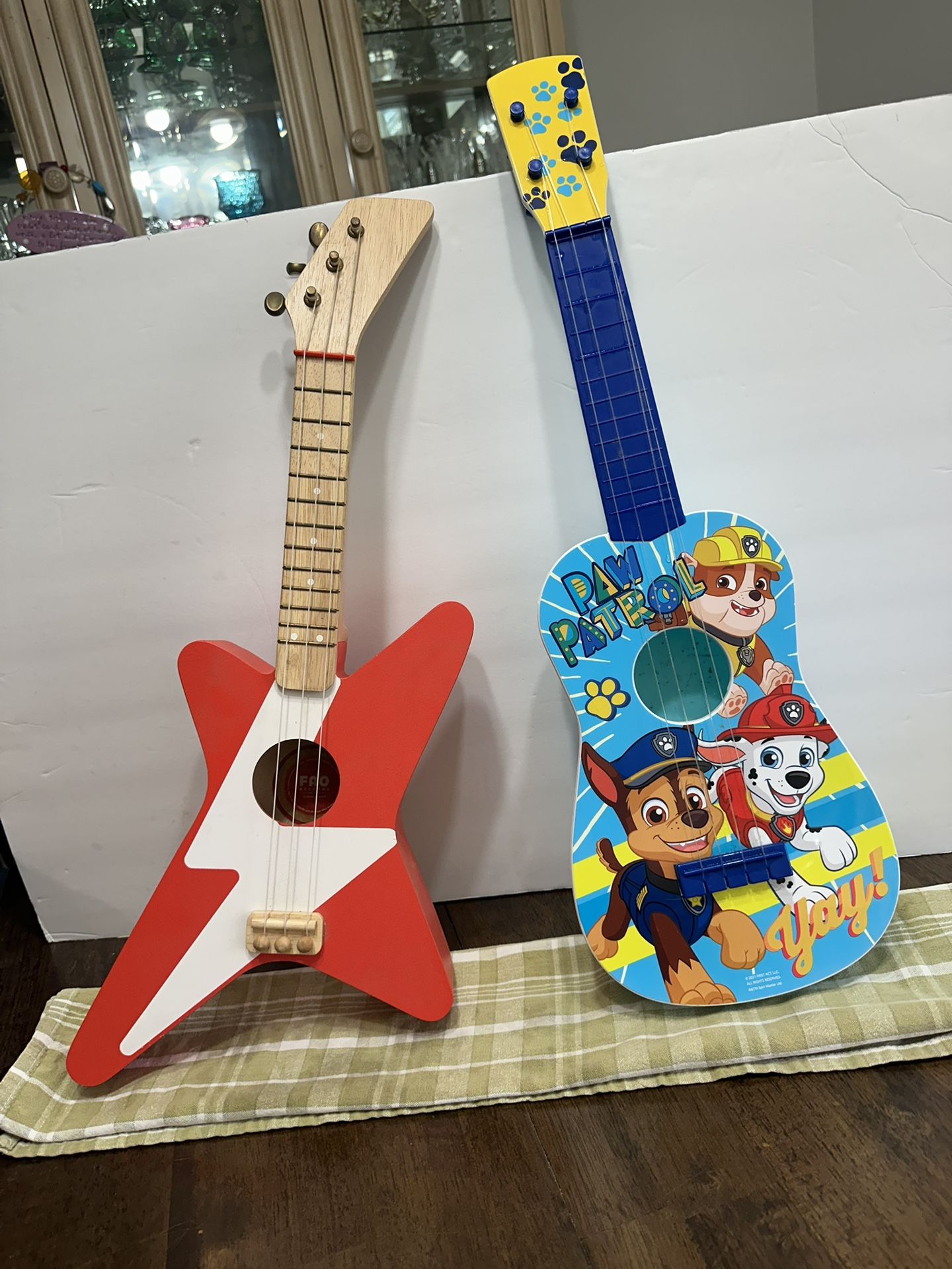 Kids Guitars FAO Wooden Guitar And Paw Patrol Plastic Rock Band