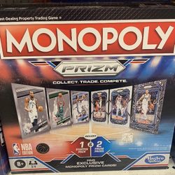 NBA MONOPOLY PANINI PRIZM NBA SPORTS TRADING CARD AND BOARD