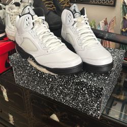 Jordan 5 White/Black Reverse Metallic DS Size 12