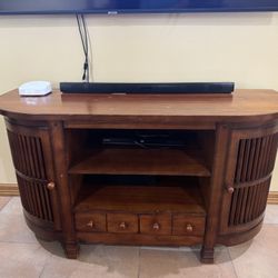 Wooden TV Console and 2 end tables 
