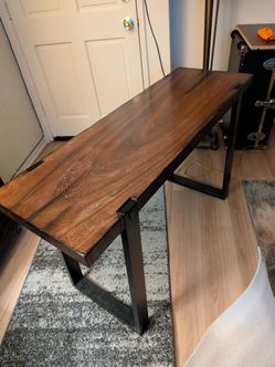 Long, thin finished wood TABLE ($40 if cash)