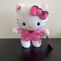Hello Kitty Valentines Happy Shuffle Animated Plush Side Stepper Pink Heart