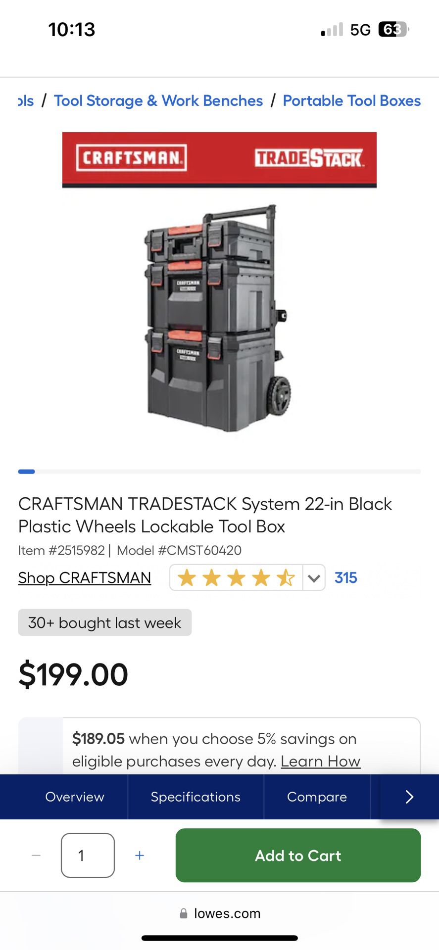 Craftsman Stackable Toolbox
