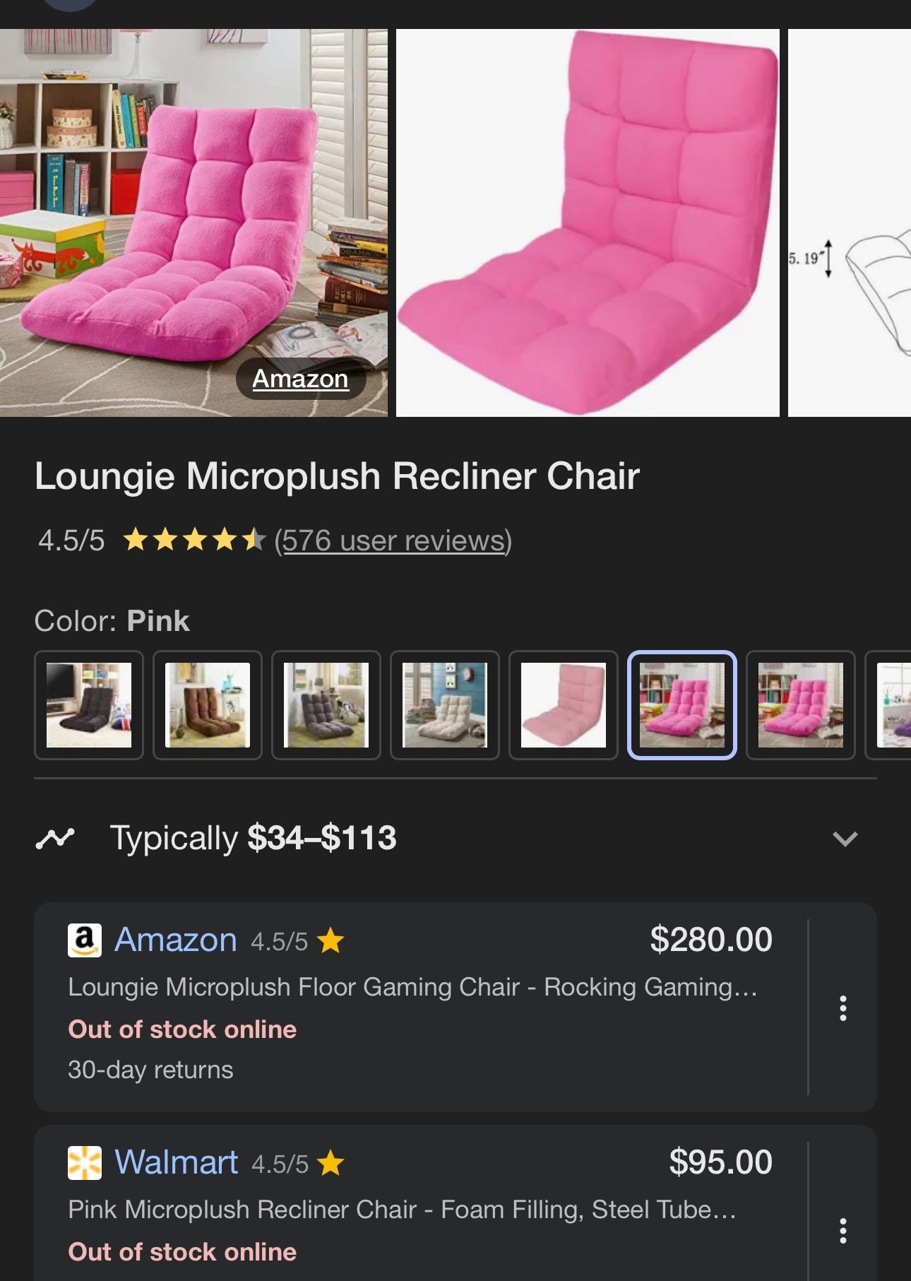 Loungie Recliner Chair (Pink)