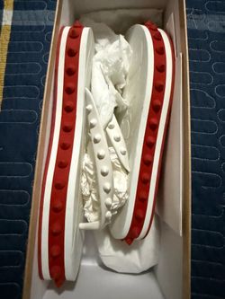 Christian Louboutin Loubi Flip Flip Donna Flat Sandals – White/Red (Bianco/Loubi)