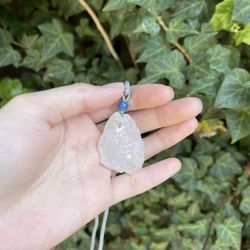 100% Natural Raw Clear Quartz Pendant #1