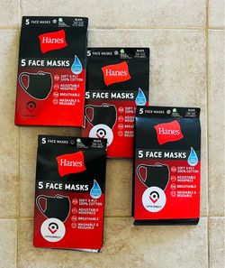Hanes Face Masks - 4 Pack (x20 Masks) - NEW