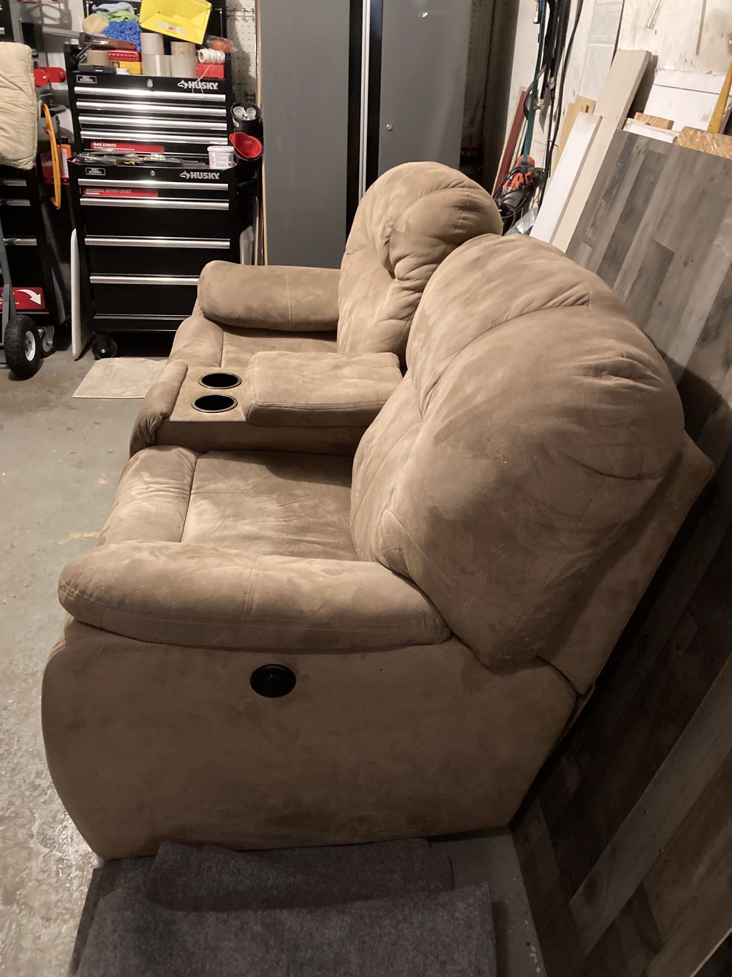 Loveseat Electric Recliner With Remote Holder