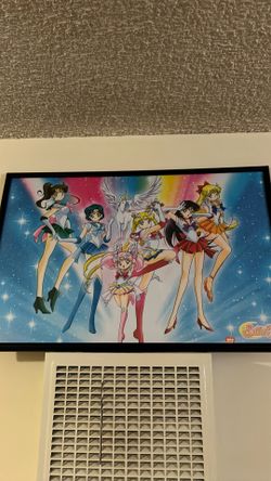Sailor Moon Rainbow Unicorn Framed Poster
