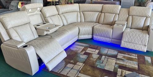 BRAND NEW WHITE POWER RECLINING SECTIONAL SAME DAY DELIVERY 