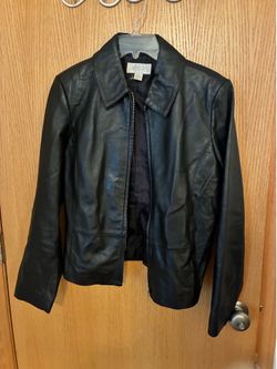 Black Leather Jacket from Casual Corner