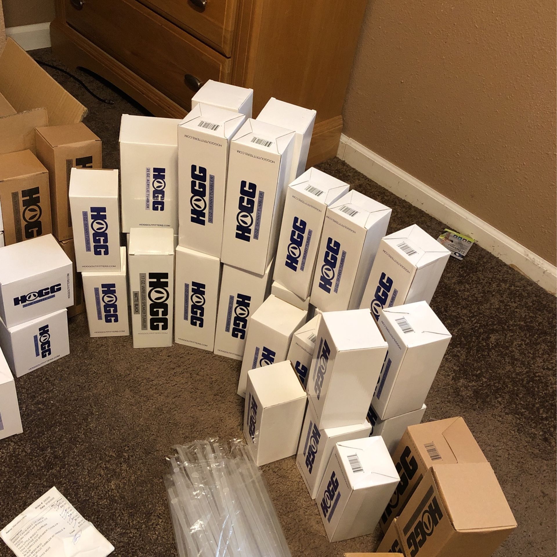 Box Of Hogg Brand Stainless Steel Cups