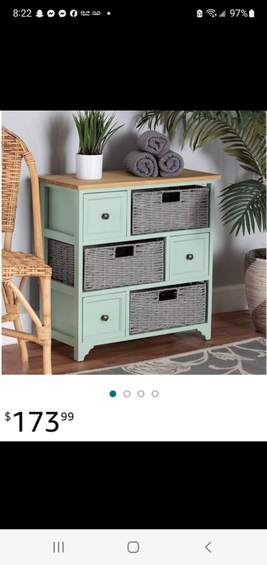 Grey and Mint Green Storage Unit(NEW)