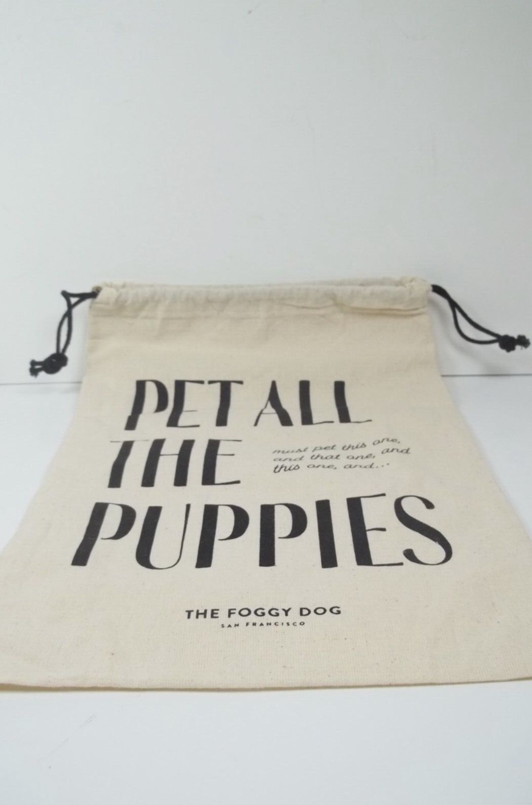 The Foggy Dog Bag Drawstring Pouch Pet All the Puppies 11 3/4 x 8