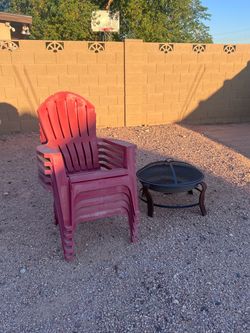 Fire pit and chairs
