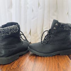 Girls black/glitter Boots