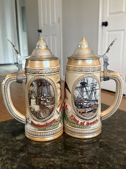TWO Vintage Anheuser-Busch Budweiser Beer Steins