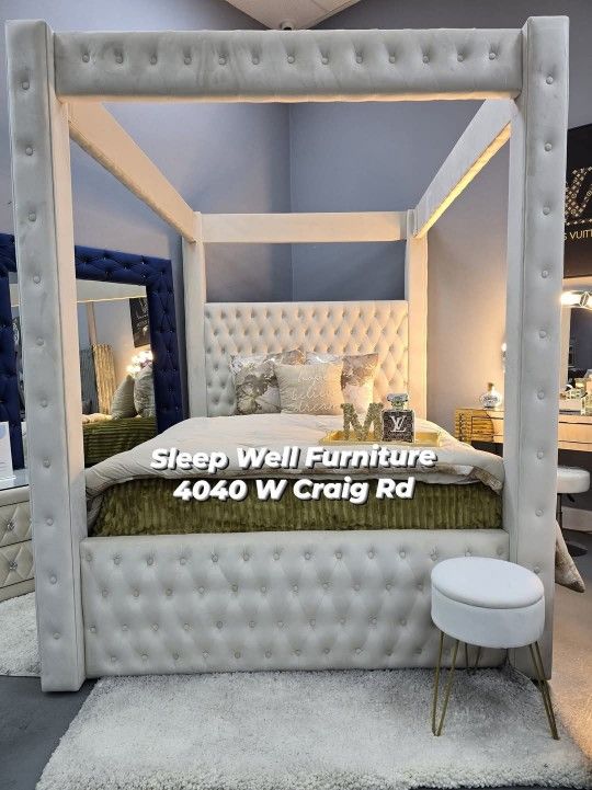 🙋♂️ Queen Canopy -Bed-frame👉 -Furniture💲SALE