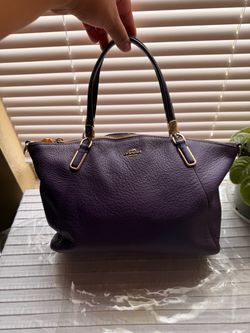 Vintage Coach Purple Pebbled Leather Satchel