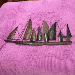 Metal Ships Wall Handmade Art Decoration , $85