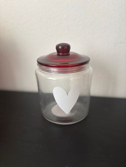 Heart glass canister