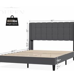 Brand New Upholstered Platform Bed Queen Size