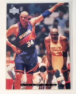 1994 Upper Deck Michael Jordan Rare Air #44 trading card featuring Michael Jordan and Charles Barkley from the 1993 NBA Finals.