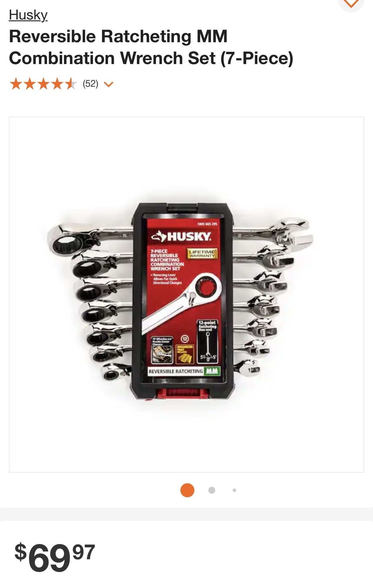 Husky Reversible Ratcheting MM Combination Wrench Set (7Piece) for