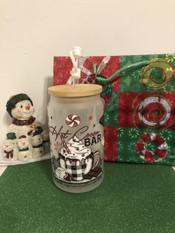 Hot Cocoa Bar Holiday Frosted Libby Glass Cup