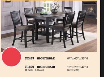 7 Pc Counter Height Table Set