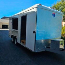 2020 8'x16' Loadrunner trailer with ramp

Concession window
Stainless steel folding shelf