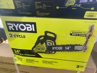 New open box Ryobi gas 14 inch chainsaw