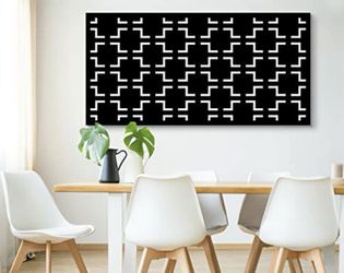 PexFix 47" H x 24" W Metal Privacy Screen, Outdoor Indoor Privacy Screens and Panels Freestanding, Decorative Privacy Fence Screen Fence Panels for Ba