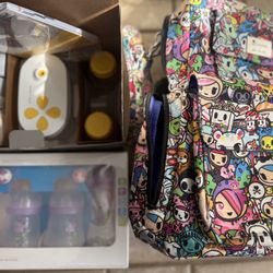 Tokidoki Jujube Diaper Bag + Medela Pump + MAM Feeding Bottles