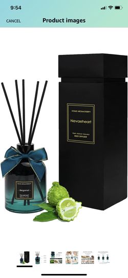 NEVAEHEART Reed Diffuser, Bergamot Scented Reed Diffuser Set, Home Fragrance Scent Diffuser, Oil Diffuser Sticks, 6.1 oz (180ml