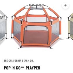 Brand New With Tags On California Beach Co Pop N Go Playpen, Self Inflatable Mattress, & Mattress Cover