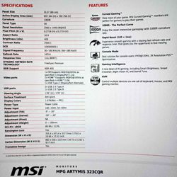 MSI MPG Artymis 323CQR curved gaming monitor 