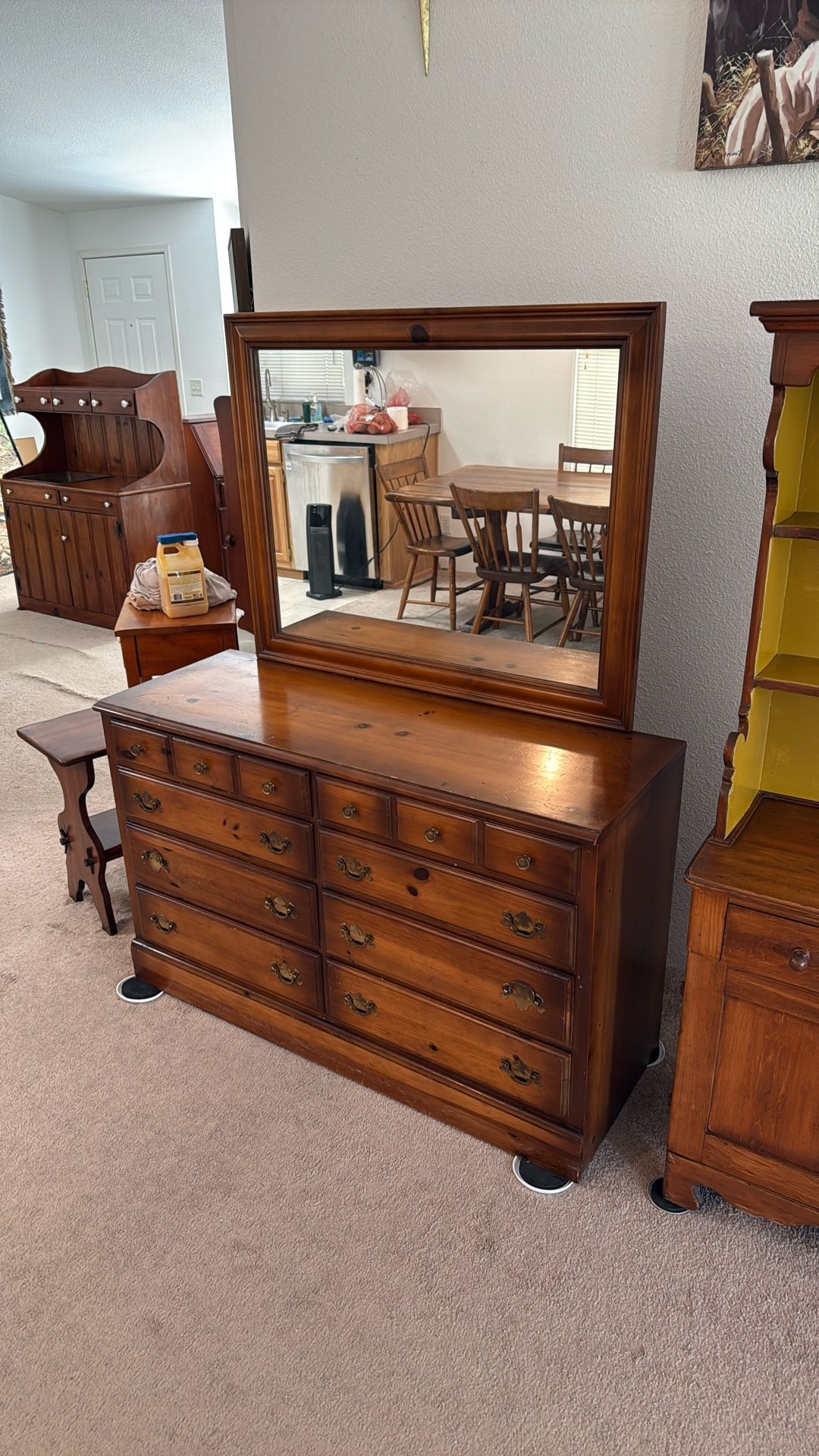 Pine Dresser with Mirror