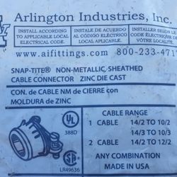 150 Snaptite 3/8 inch Non-Metallic Connectors