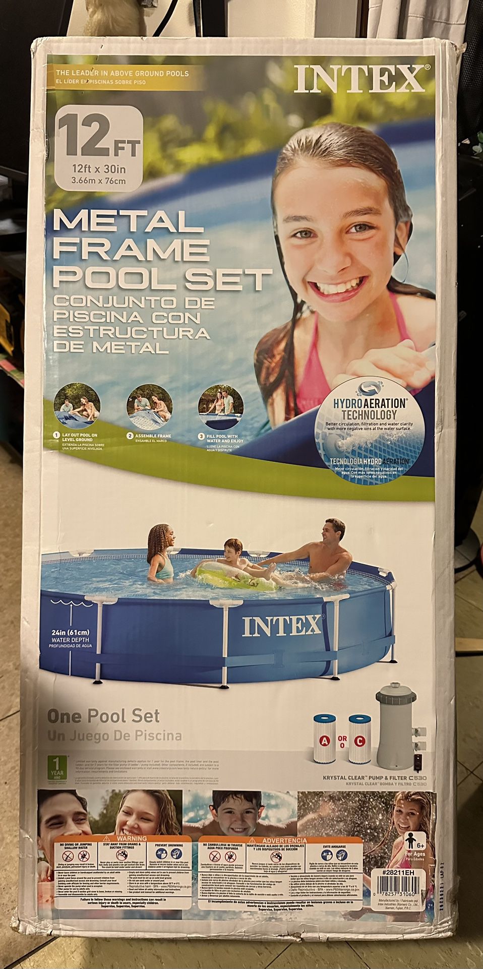 INTEX- Above Ground Pool- 12 ft X 30 in BRAND NEW