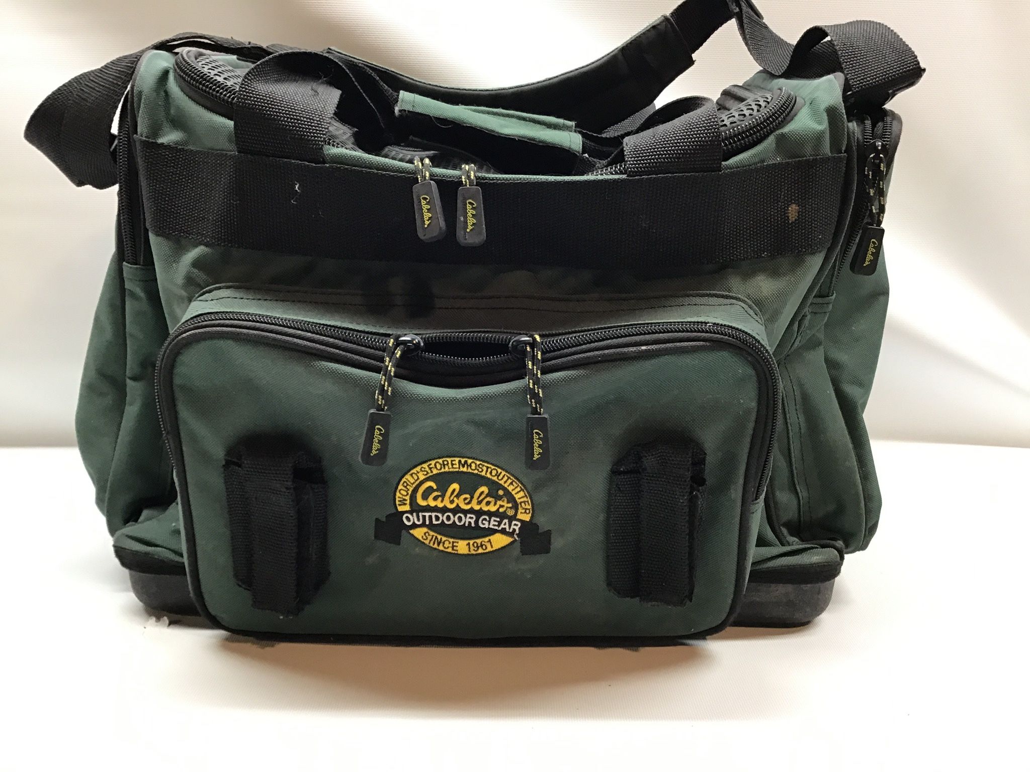 cabela's fishing tackle bags green Cabelas Bag Constructed with extra durable1000 denier nylon fabric and PVC coated backing for a measure of water resistance Cabelas Advanced Anglers Tackle Bags